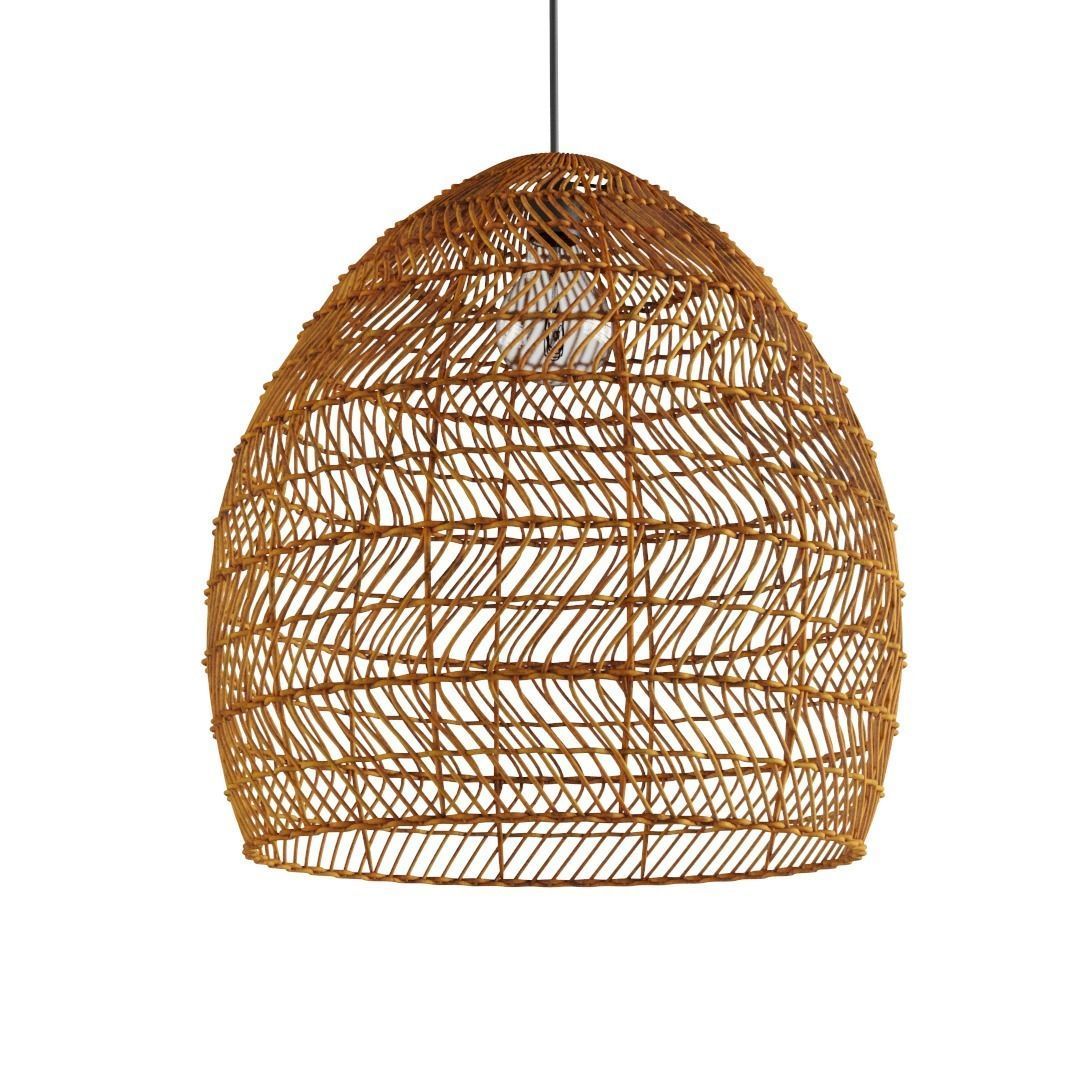 Rattan pendant light 3D model_2