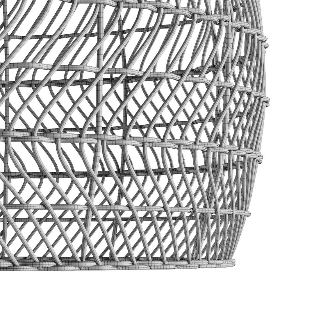 Rattan pendant light 3D model_4