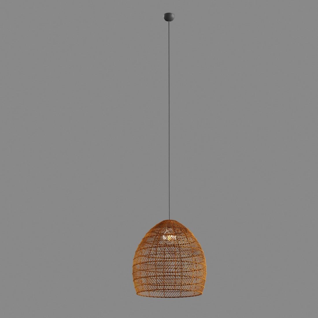 Rattan pendant light 3D model_3