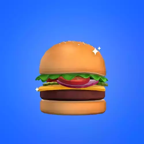 Cartoon Cheeseburger  Low-poly 3D model