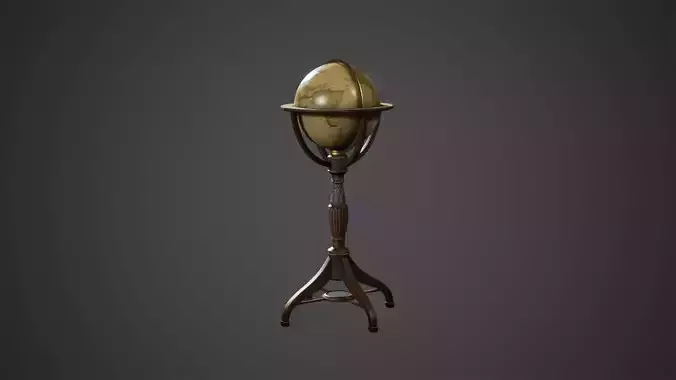 Antique Old Globe Low Poly Game Ready