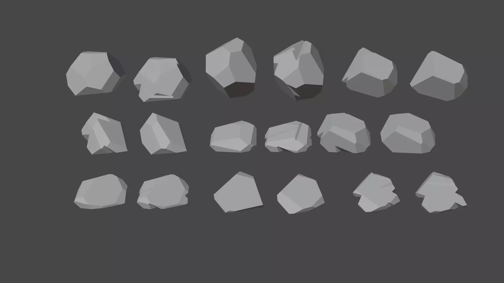 Stylized Rocks 18 pack Free low-poly 3D model_0