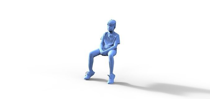 Kind 1 person on chair 3D print model