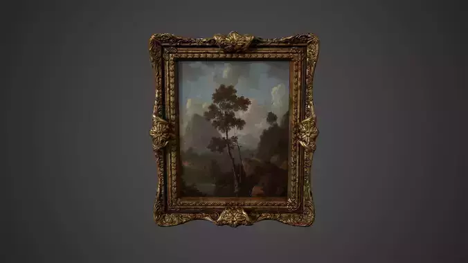 Old Classic Antique Painting Low Poly Game Ready