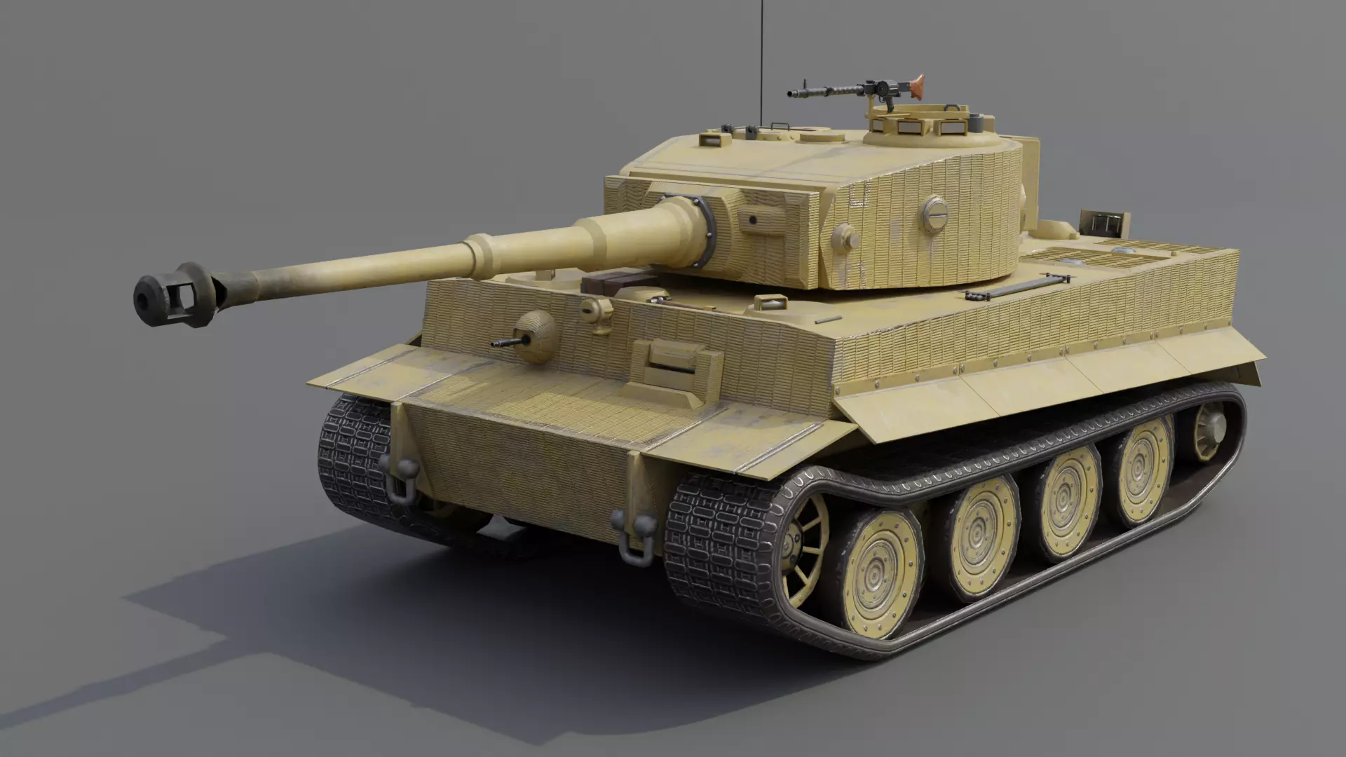Tiger Ausf E Heavy Tank Low-poly 3D model