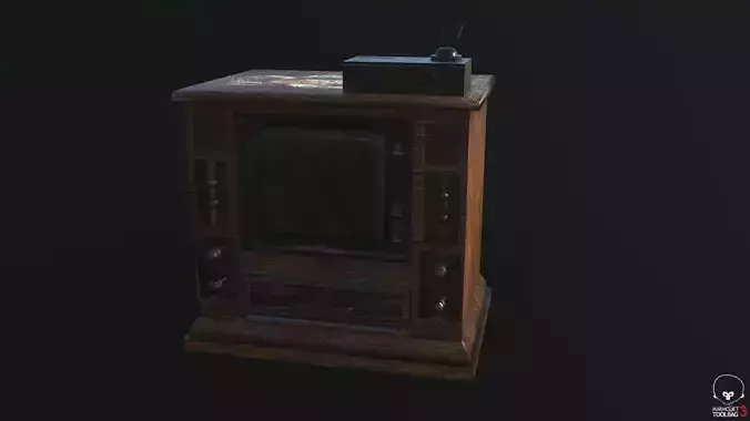Old TV Low-poly 3D model