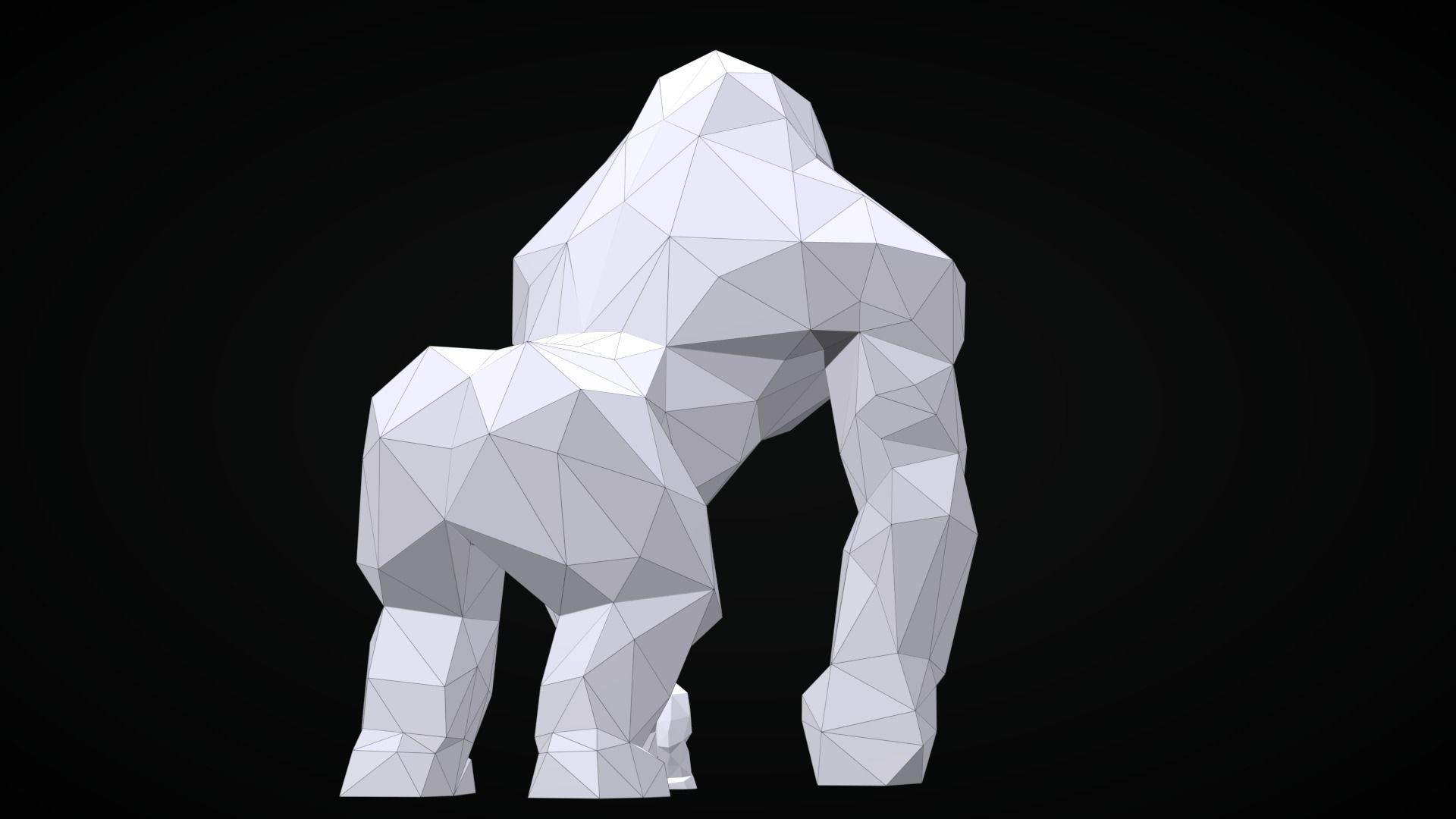 Low Poly Gorilla Low-poly 3D model_7