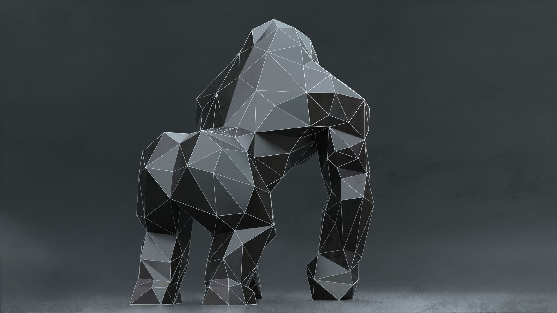 Low Poly Gorilla Low-poly 3D model_6