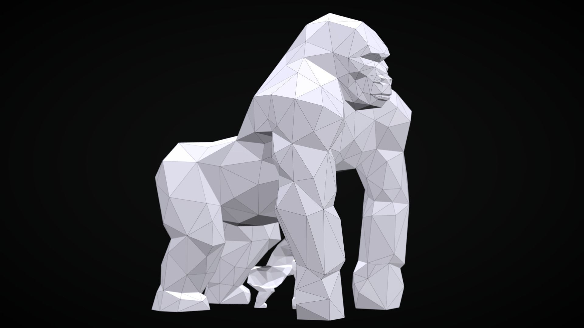 Low Poly Gorilla Low-poly 3D model_1