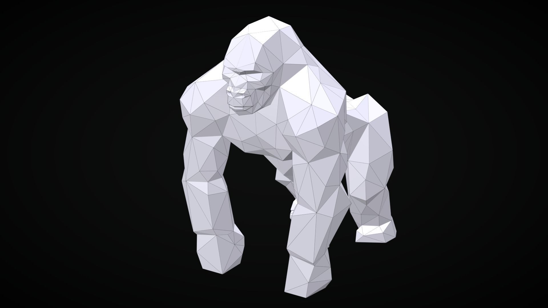Low Poly Gorilla Low-poly 3D model_9