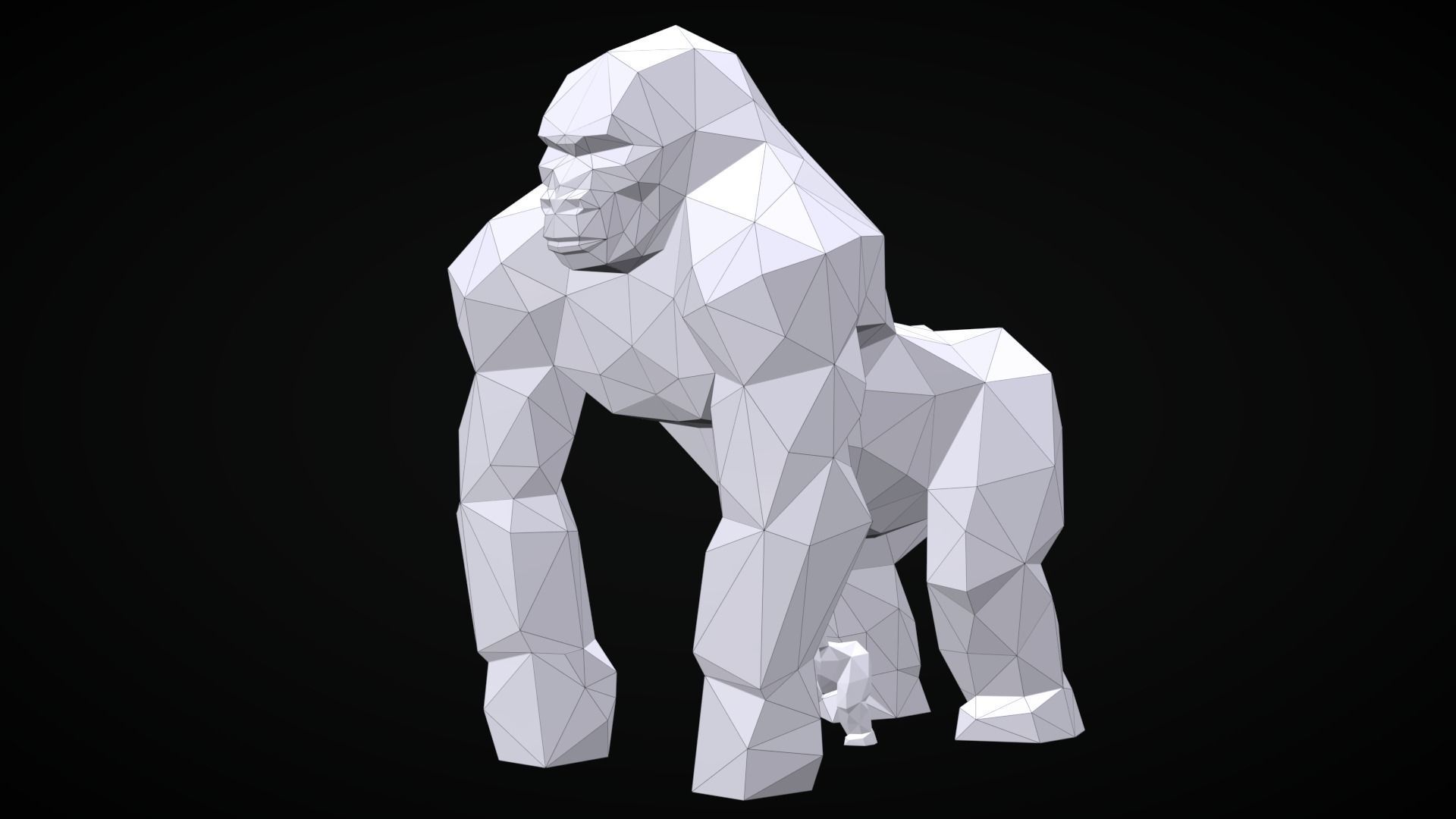 Low Poly Gorilla Low-poly 3D model_3
