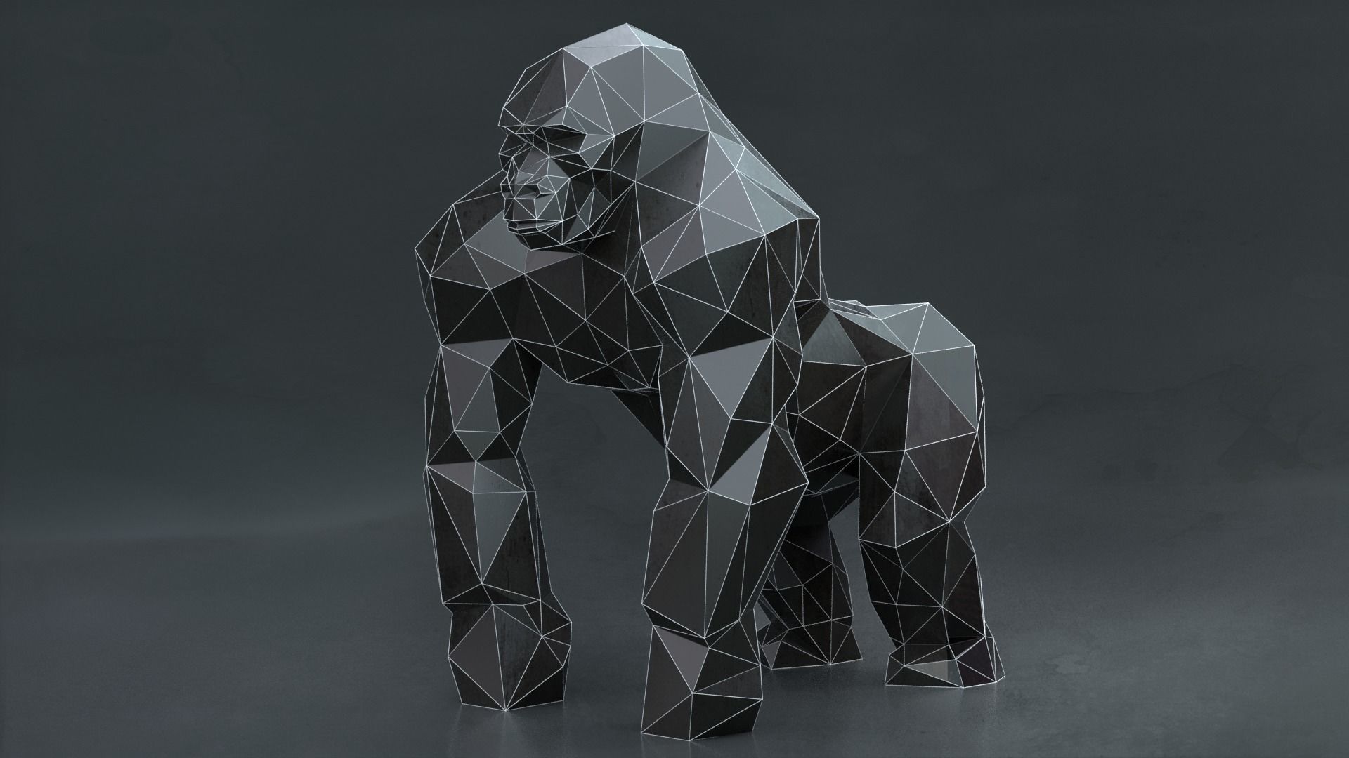 Low Poly Gorilla Low-poly 3D model_2