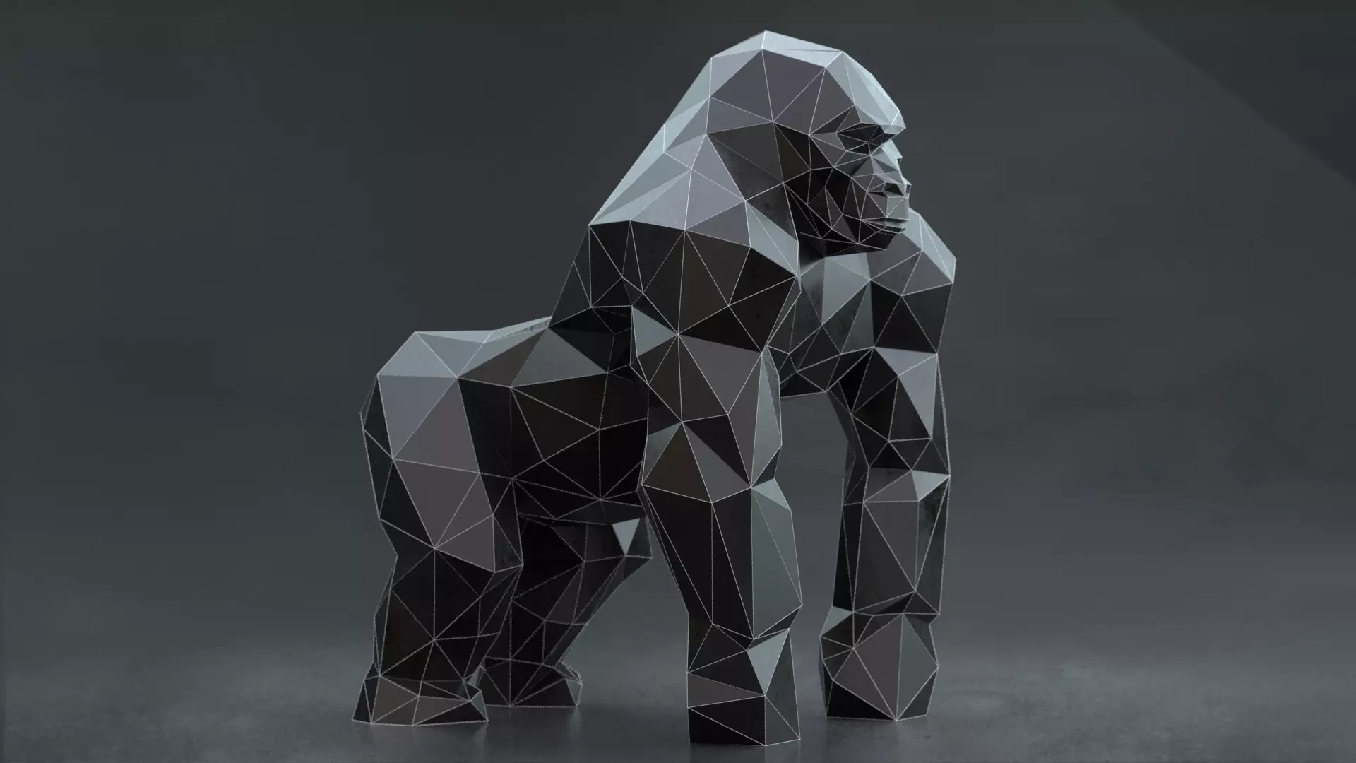 Low Poly Gorilla Low-poly 3D model_0