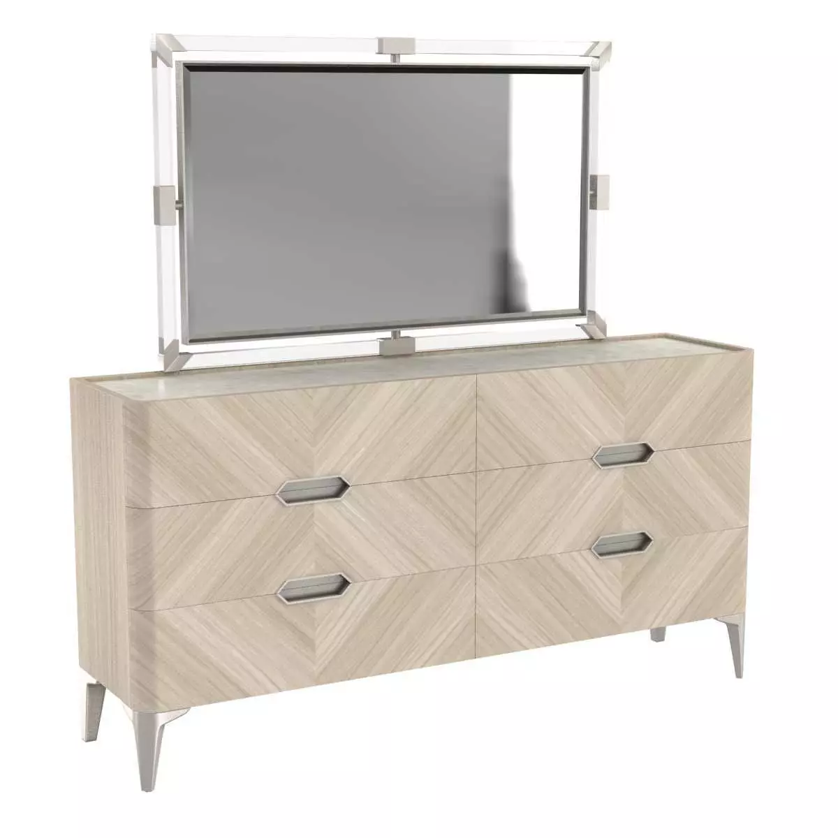 Michael Amini AICO PENTHOUSE sideboard and mirror 3D model_0