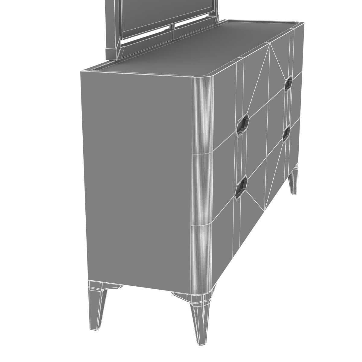 Michael Amini AICO PENTHOUSE sideboard and mirror 3D model_9
