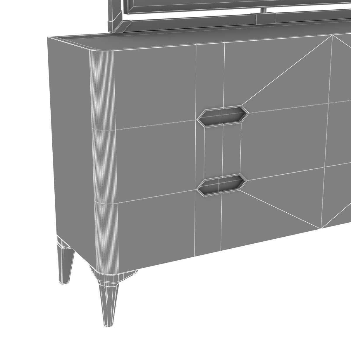 Michael Amini AICO PENTHOUSE sideboard and mirror 3D model_6