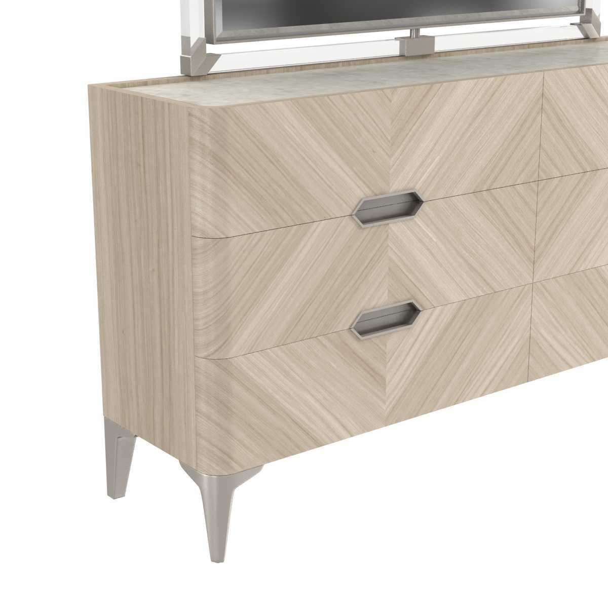 Michael Amini AICO PENTHOUSE sideboard and mirror 3D model_4