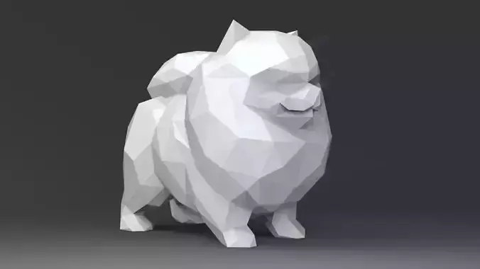Low Poly Pomeranian STL for