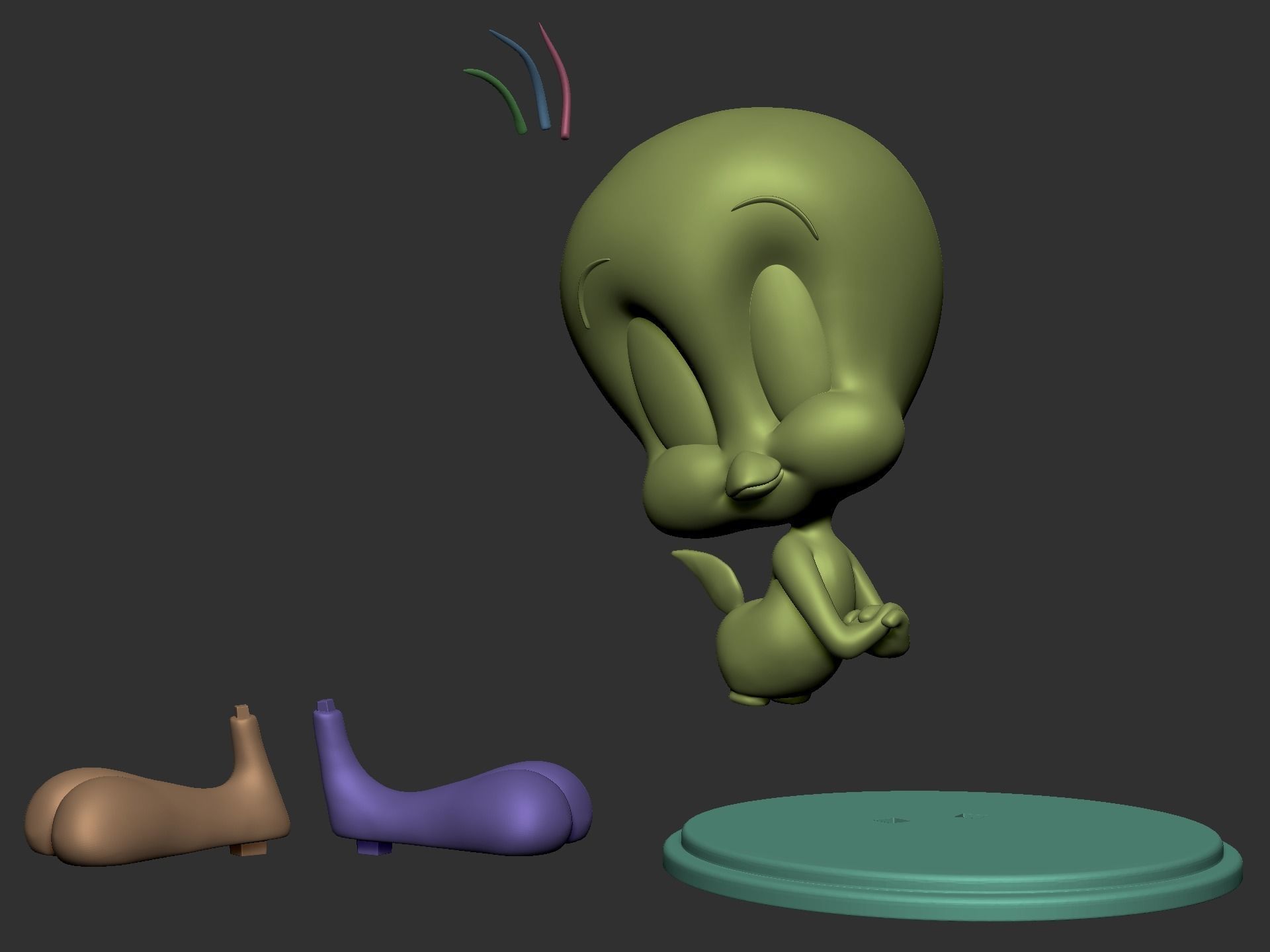 Tweety looney tunes figurine 3D print model_7