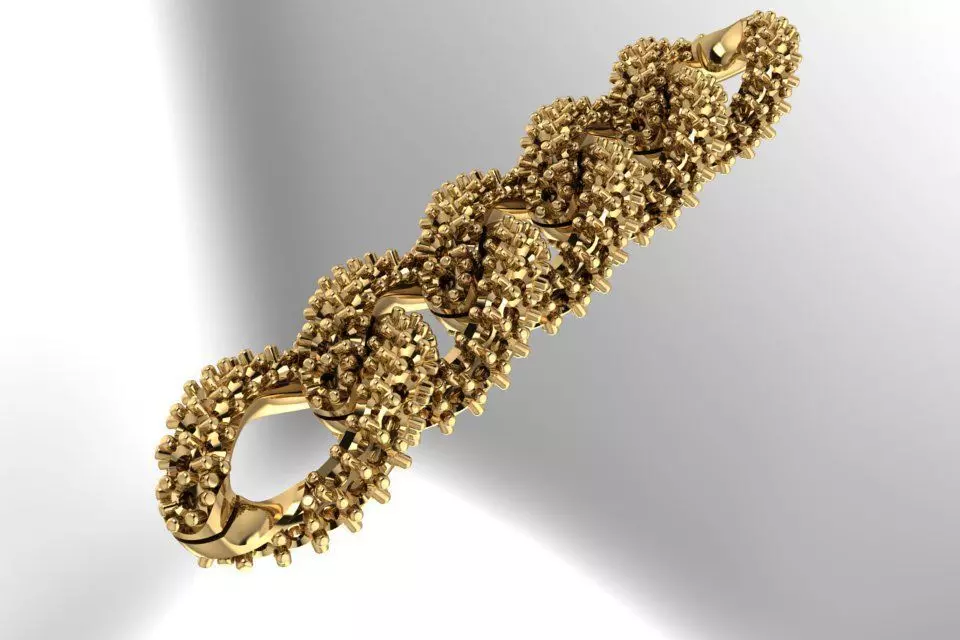 Cuban-link chains  3D print model_0