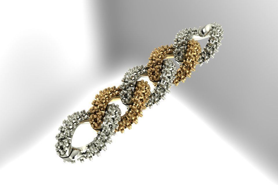 Cuban-link chains  3D print model_4