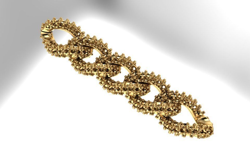 Cuban-link chains  3D print model_3