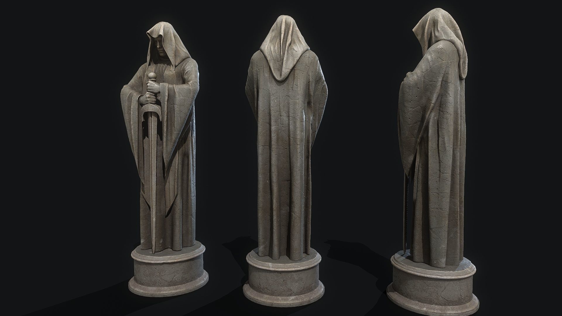 Guard Statue Low-poly 3D model_2