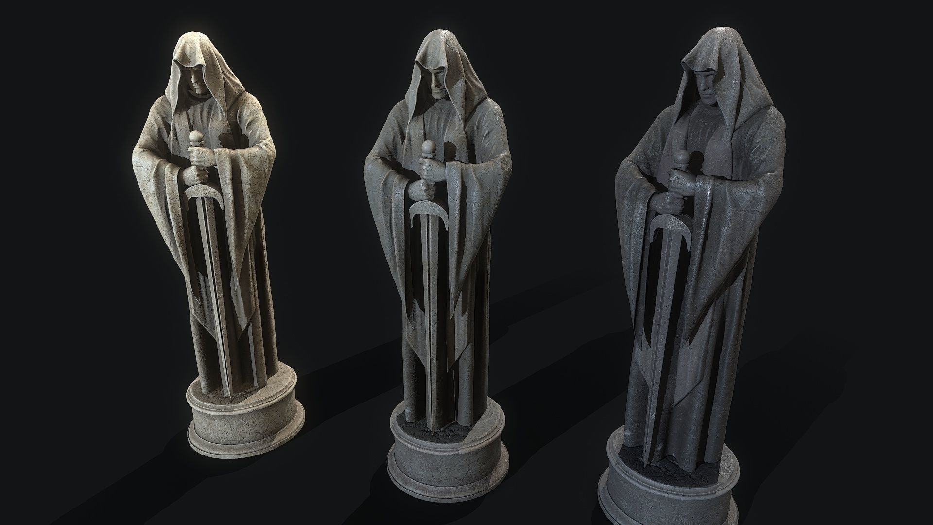Guard Statue Low-poly 3D model_5
