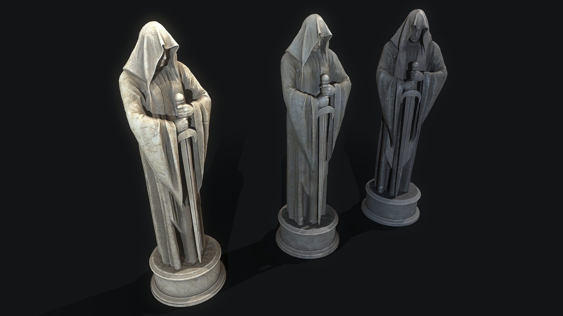 Guard Statue Low-poly 3D model_9