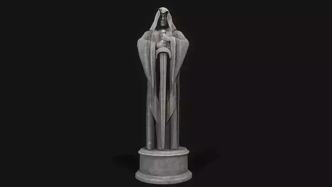 Guard Statue Low-poly 3D model