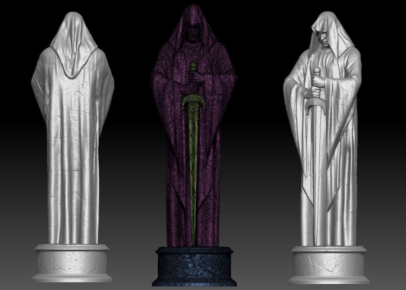 Guard Statue Low-poly 3D model_12