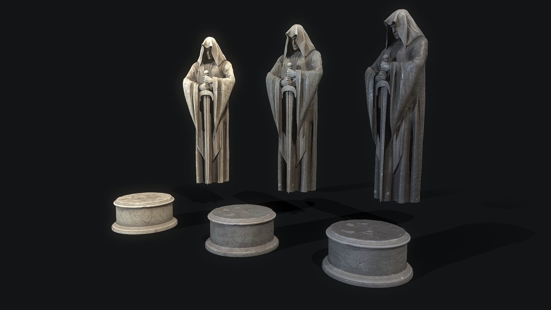 Guard Statue Low-poly 3D model_6