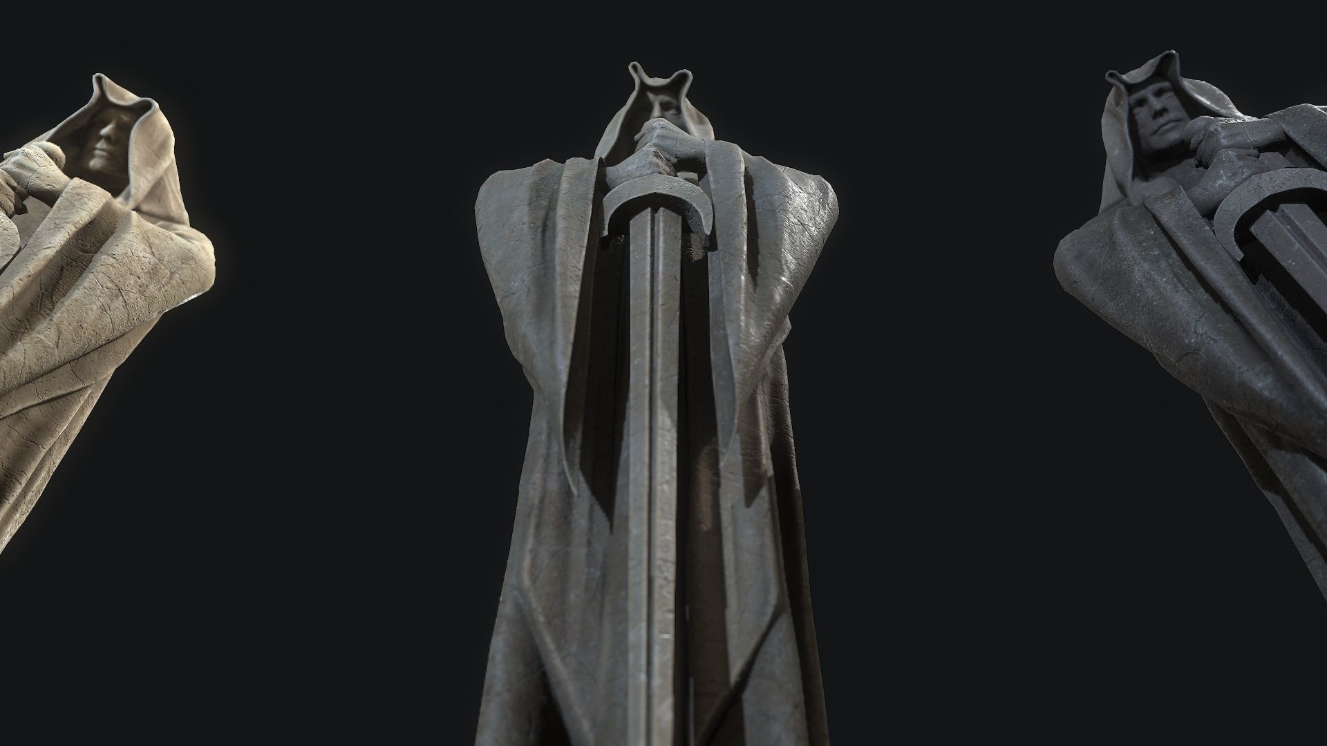 Guard Statue Low-poly 3D model_7
