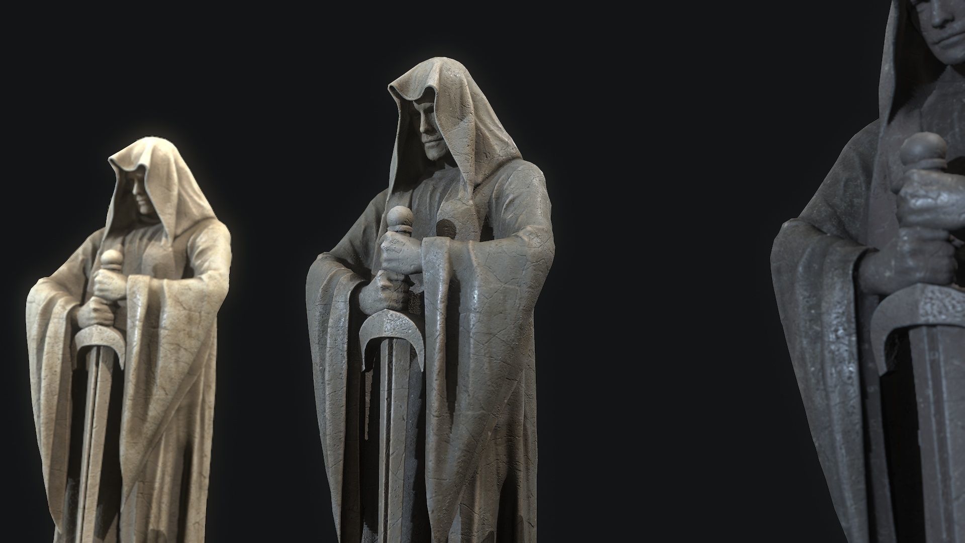 Guard Statue Low-poly 3D model_8