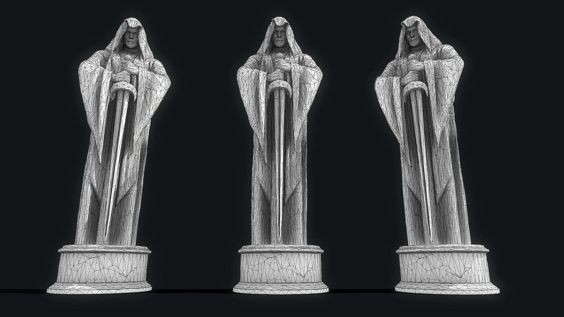 Guard Statue Low-poly 3D model_10