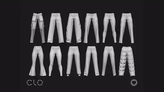FEMALE PANTS PACK 2021 genesis8 zprj highpoly 3D model