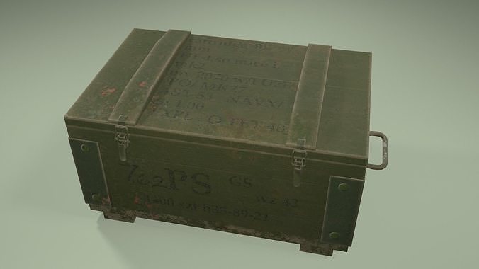 Military box Low-poly 3D model