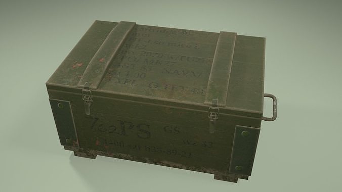 Military box Low-poly 3D model