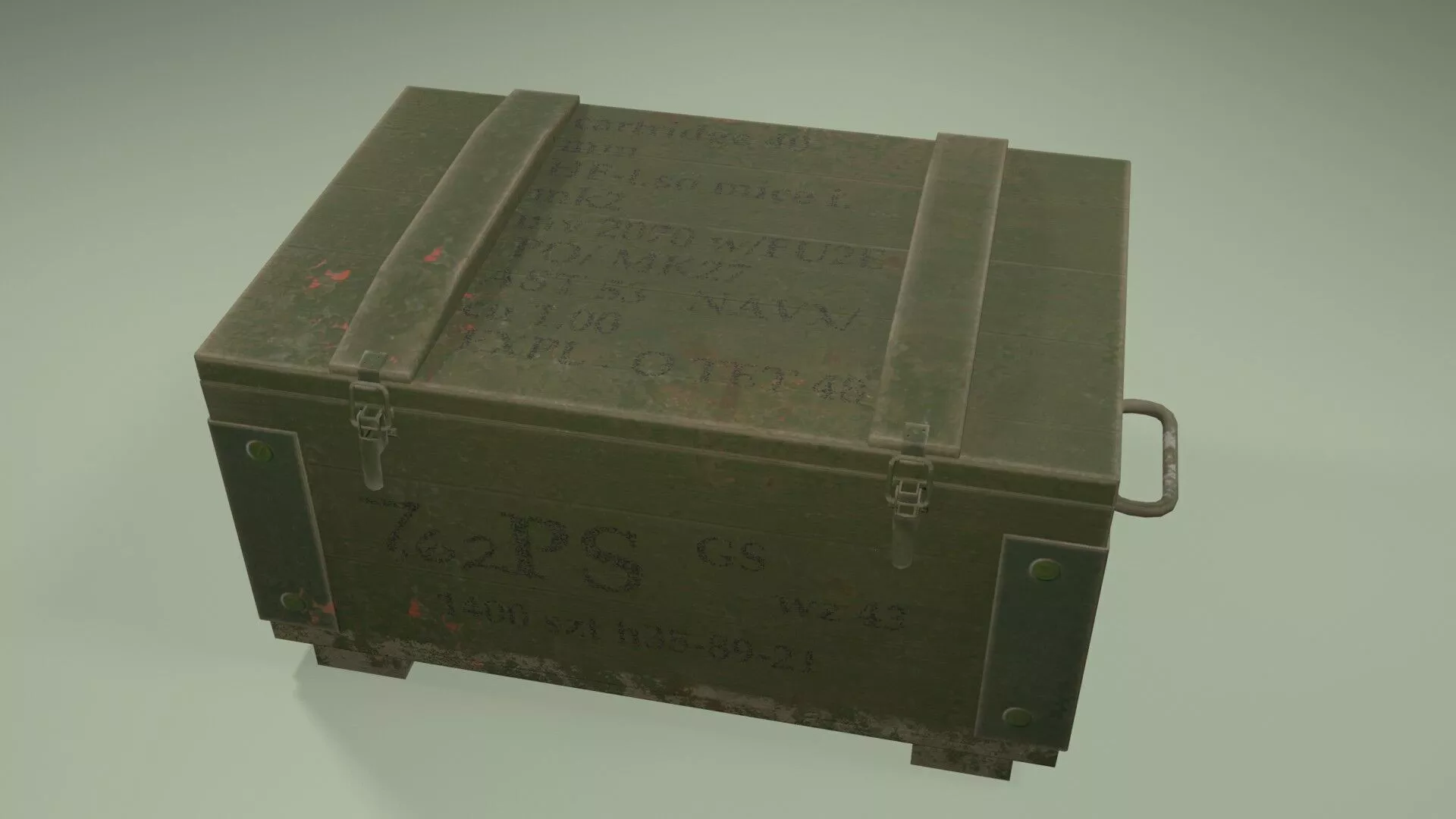 Military box Low-poly 3D model