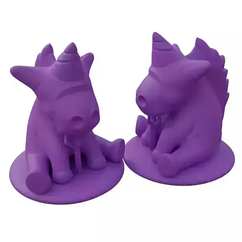 unicorn two figurines