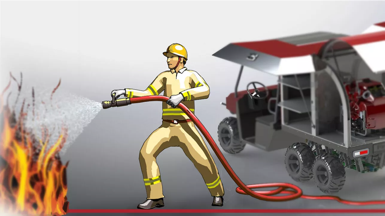 Firefighter 3D Character Free low-poly 3D model