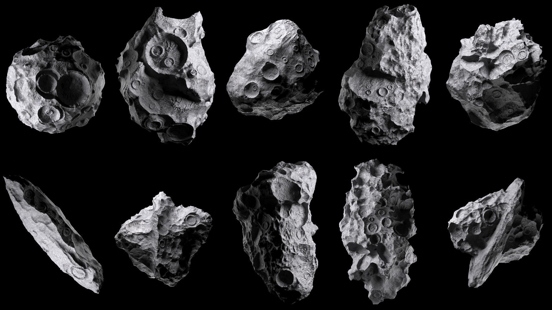Asteroids BUNDLE 3D model_1
