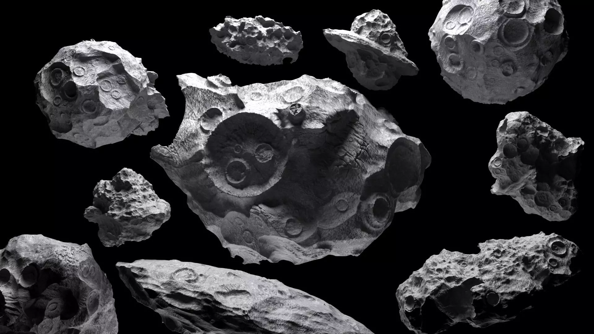Asteroids BUNDLE 3D model_0