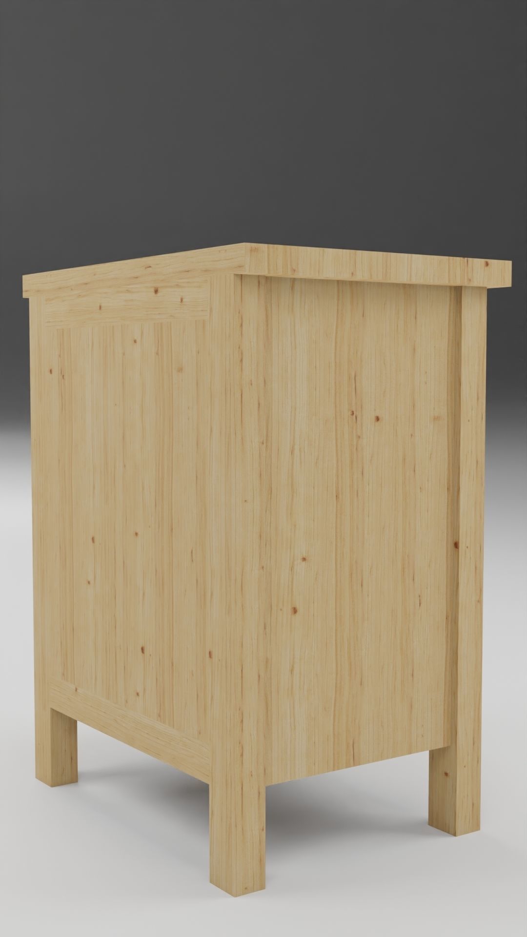 Chest of 2 drawers Low-poly 3D model_8