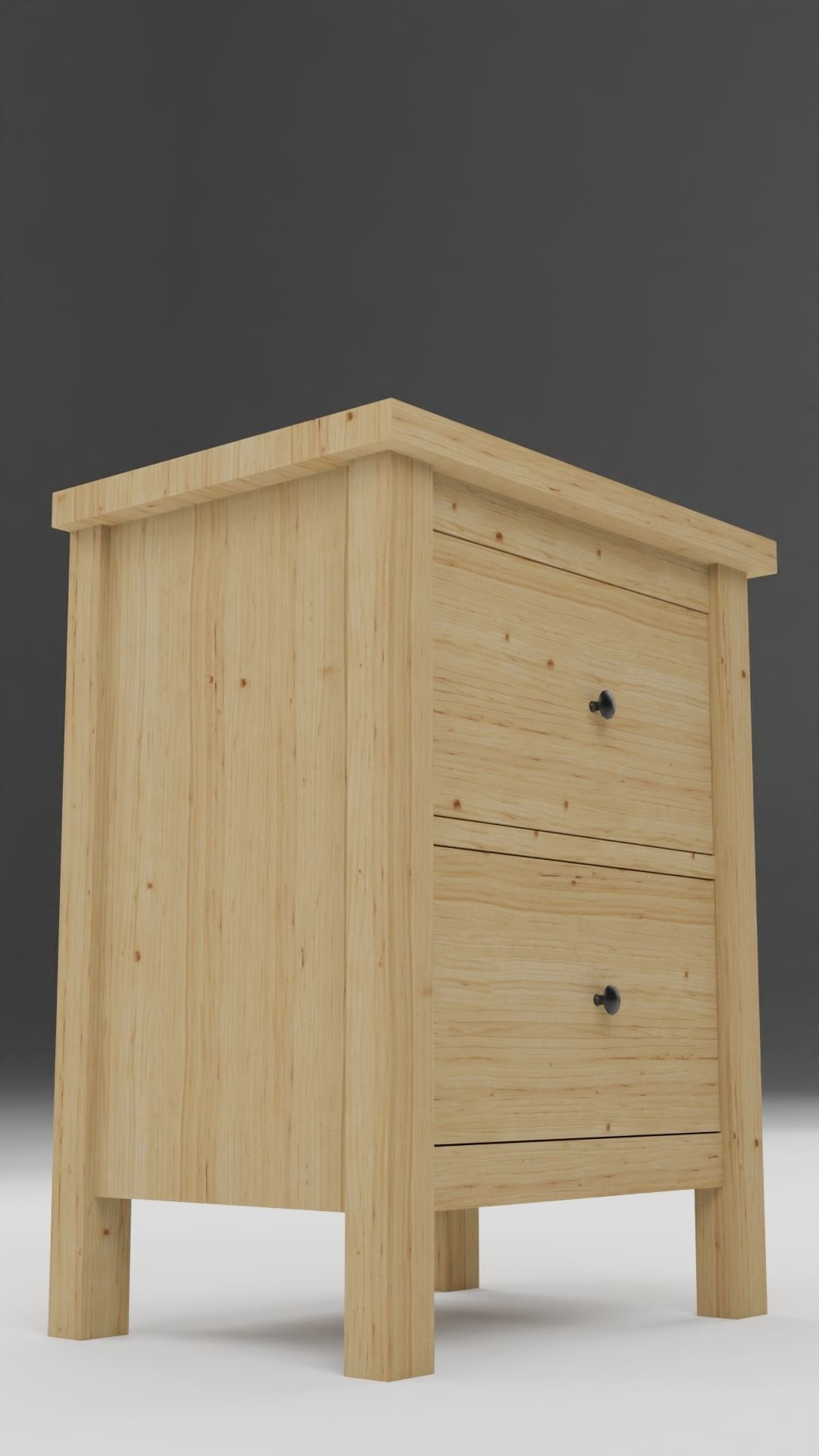 Chest of 2 drawers Low-poly 3D model_7
