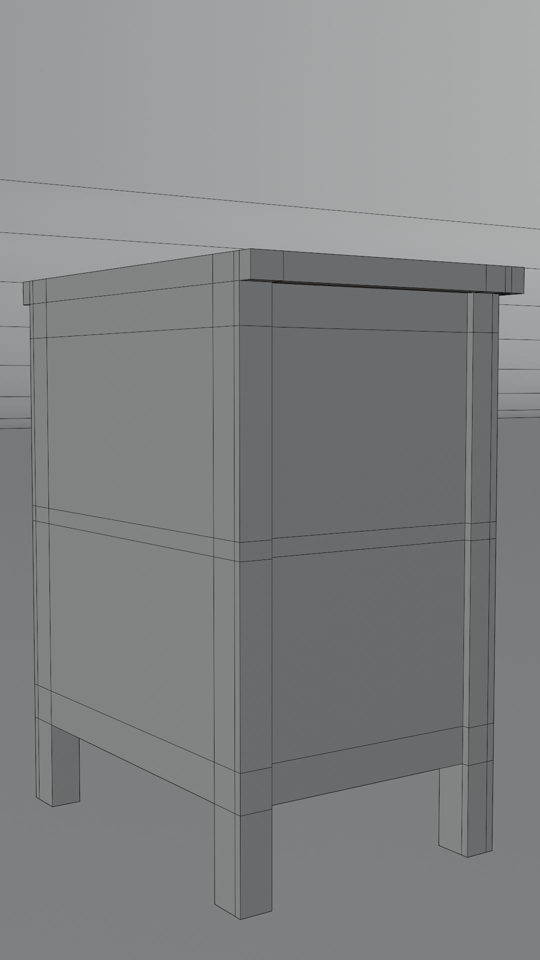 Chest of 2 drawers Low-poly 3D model_18