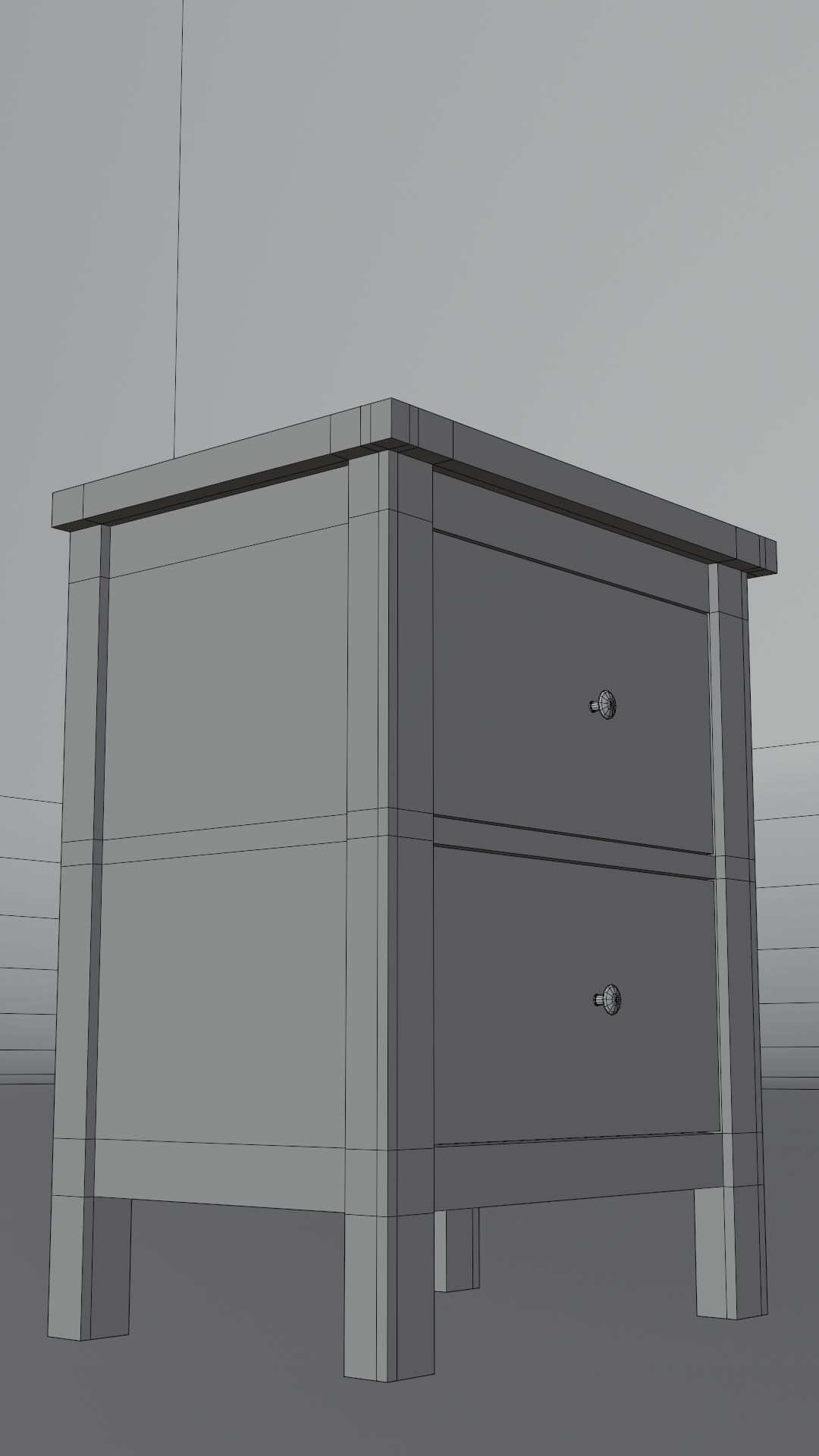 Chest of 2 drawers Low-poly 3D model_17