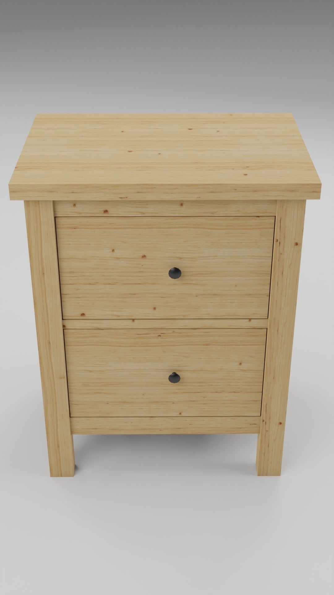 Chest of 2 drawers Low-poly 3D model_10
