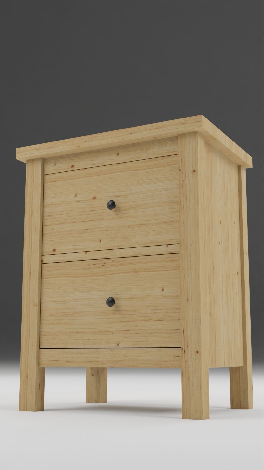 Chest of 2 drawers Low-poly 3D model_12