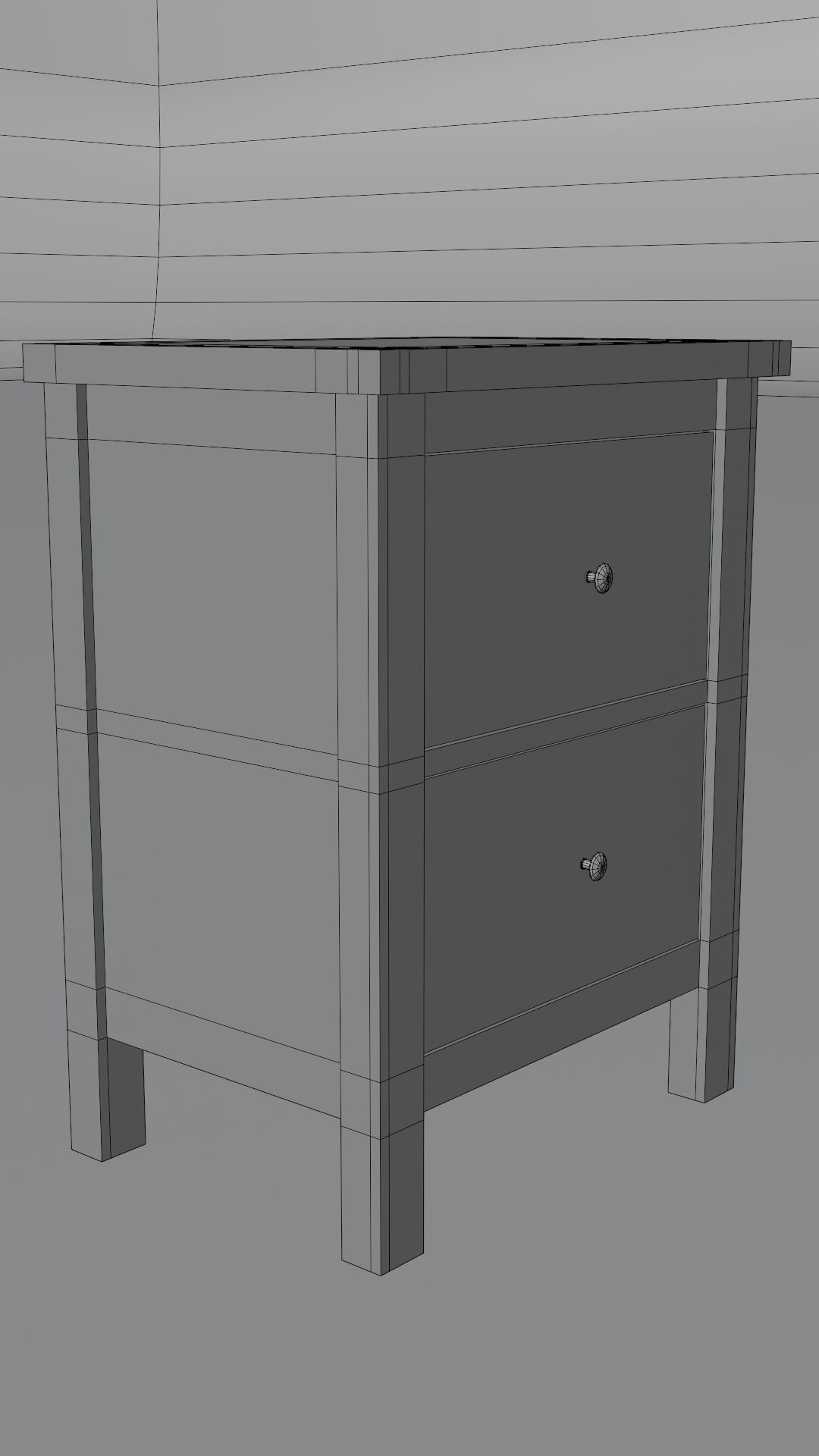 Chest of 2 drawers Low-poly 3D model_21